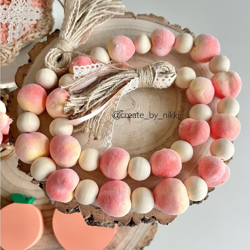 Pink and Cream Beaded Garland